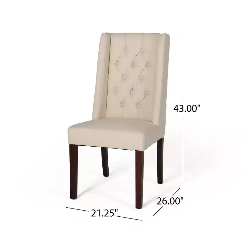 Sedie da pranzo poltroncine senza braccioli con schienale alto a orecchioni e impunture capitonné a rombi, blu/beige/grigio/marrone/rosso/nero-Merax