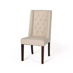 Sedie da pranzo poltroncine senza braccioli con schienale alto a orecchioni e impunture capitonné a rombi, blu/beige/grigio/marrone/rosso/nero-Merax