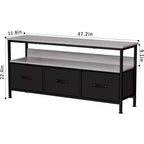 Mobile porta TV nero da 55" con cassetti grigi, mobile da soggiorno/camera da letto in stile cassettiera per riporre gli oggetti