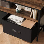 Mobile porta TV nero da 55" con cassetti grigi, mobile da soggiorno/camera da letto in stile cassettiera per riporre gli oggetti
