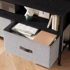 Mobile porta TV nero da 55" con cassetti grigi, mobile da soggiorno/camera da letto in stile cassettiera per riporre gli oggetti