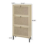 Scarpiera 3 ante in rattan, mobile scarpiera indipendente moderno
