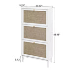 Scarpiera 3 ante in rattan, mobile scarpiera indipendente moderno