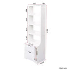 Comodini con libreria, cassettiera con 2 cassetti contenitori per camera da letto
