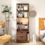 Comodini con libreria, cassettiera con 2 cassetti contenitori per camera da letto
