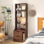 Comodini con libreria, cassettiera con 2 cassetti contenitori per camera da letto