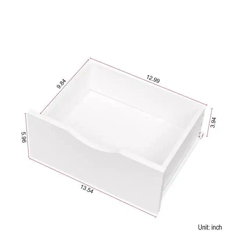 Comodini con libreria, cassettiera con 2 cassetti contenitori per camera da letto