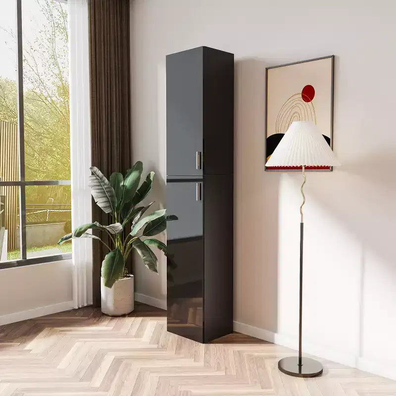 Armadietti Decorativi Indipendenti a 2 Ante con Ripiani Regolabili