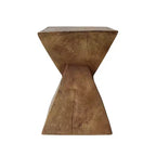 1 Tavolino Sculptural Hourglass, Tavolino Artigianale Effetto Legno per Salotto, Patio