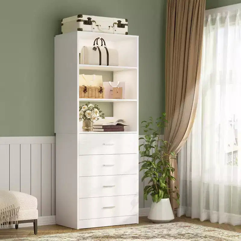 Sistema Organizzatore per Armadio con Cassetti e Ripiani in Legno