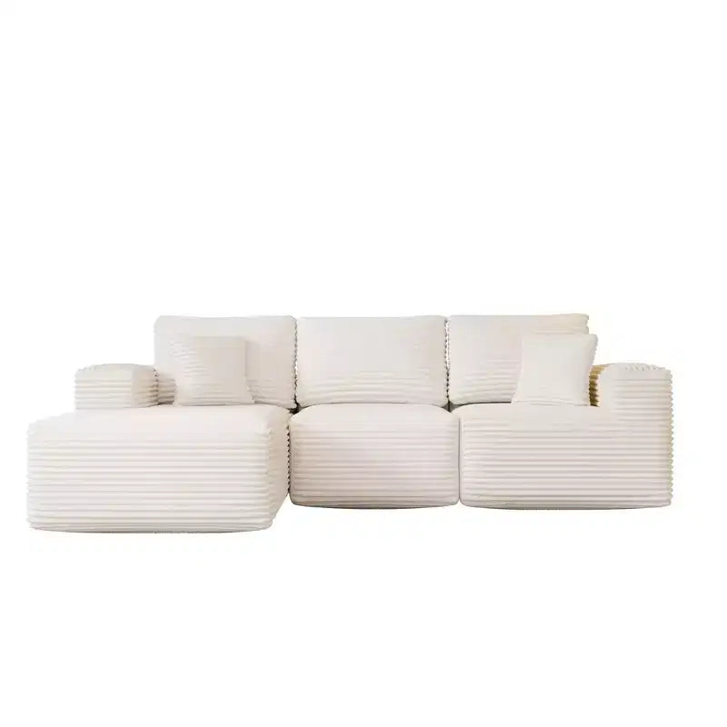 Divano componibile con chaise longue a L, divano moderno imbottito Cloud con cuscini decorativi per soggiorno e camera da letto