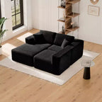 Divano componibile con chaise longue a L, divano moderno imbottito Cloud con cuscini decorativi per soggiorno e camera da letto