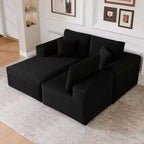 Divano componibile con chaise longue a L, divano moderno imbottito Cloud con cuscini decorativi per soggiorno e camera da letto