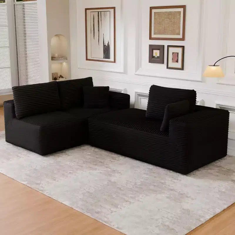 Divano componibile con chaise longue a L, divano moderno imbottito Cloud con cuscini decorativi per soggiorno e camera da letto