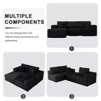 Divano componibile con chaise longue a L, divano moderno imbottito Cloud con cuscini decorativi per soggiorno e camera da letto