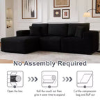 Divano componibile con chaise longue a L, divano moderno imbottito Cloud con cuscini decorativi per soggiorno e camera da letto
