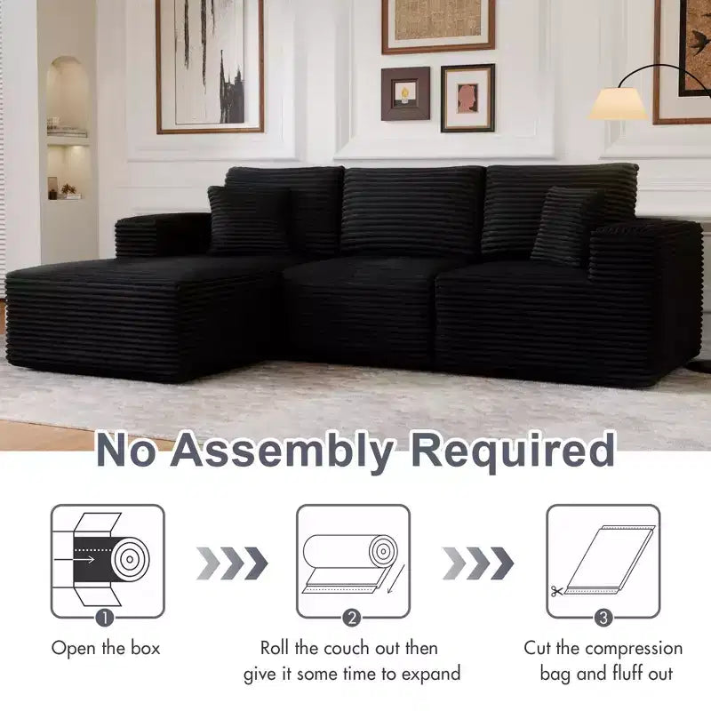 Divano componibile con chaise longue a L, divano moderno imbottito Cloud con cuscini decorativi per soggiorno e camera da letto