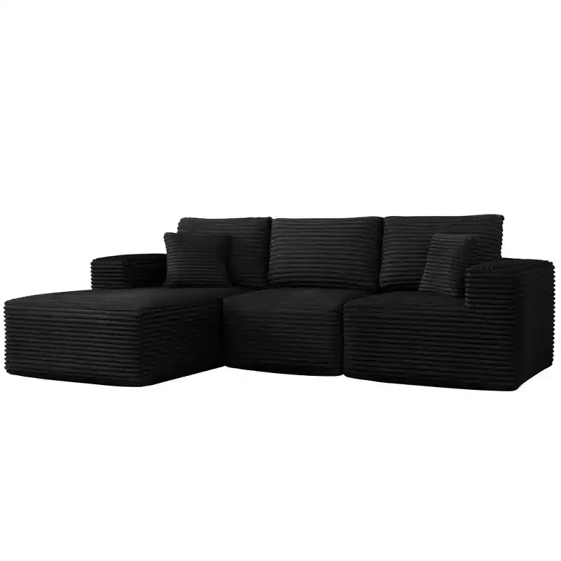 Divano componibile con chaise longue a L, divano moderno imbottito Cloud con cuscini decorativi per soggiorno e camera da letto