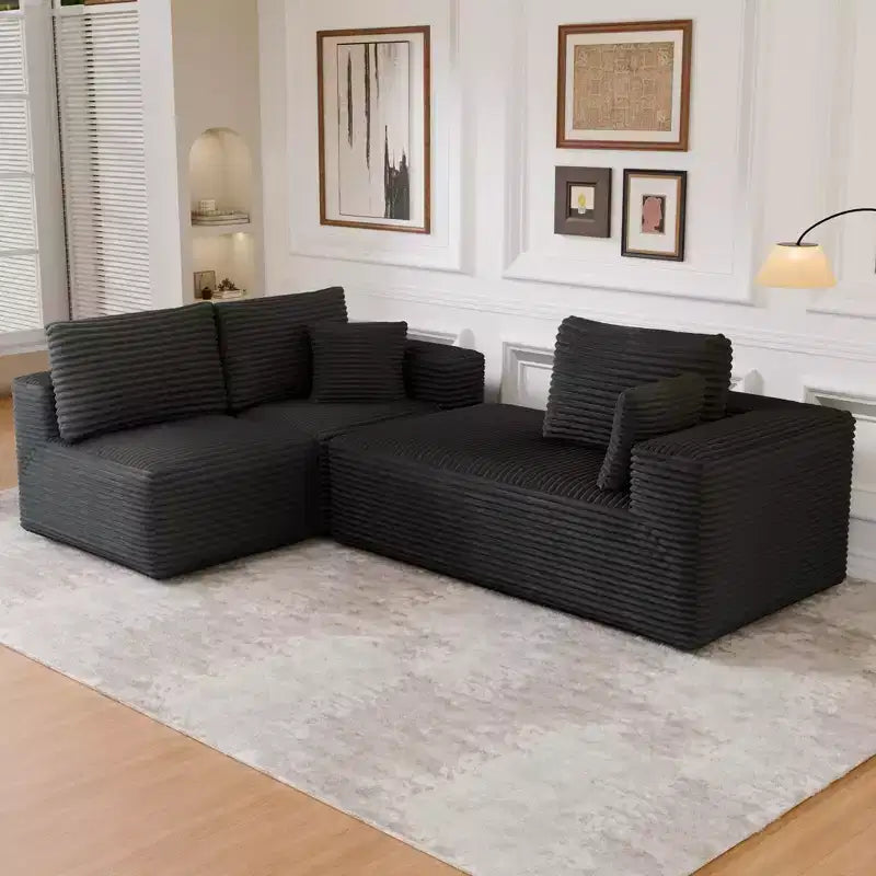 Divano componibile con chaise longue a L, divano moderno imbottito Cloud con cuscini decorativi per soggiorno e camera da letto
