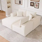 Divano componibile con chaise longue a L, divano moderno imbottito Cloud con cuscini decorativi per soggiorno e camera da letto
