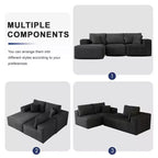 Divano componibile con chaise longue a L, divano moderno imbottito Cloud con cuscini decorativi per soggiorno e camera da letto
