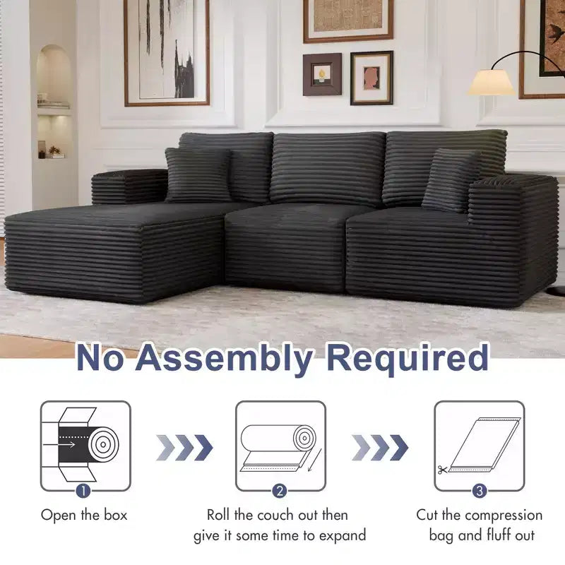 Divano componibile con chaise longue a L, divano moderno imbottito Cloud con cuscini decorativi per soggiorno e camera da letto