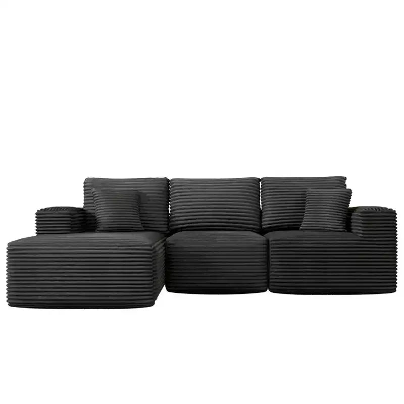 Divano componibile con chaise longue a L, divano moderno imbottito Cloud con cuscini decorativi per soggiorno e camera da letto
