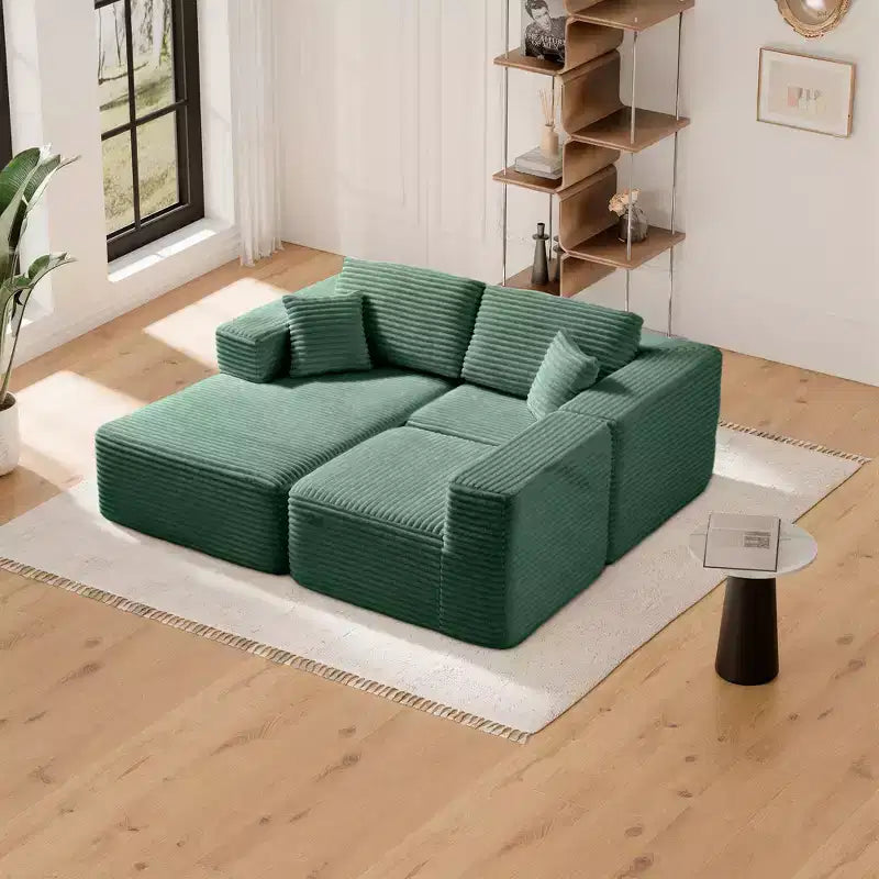 Divano componibile con chaise longue a L, divano moderno imbottito Cloud con cuscini decorativi per soggiorno e camera da letto