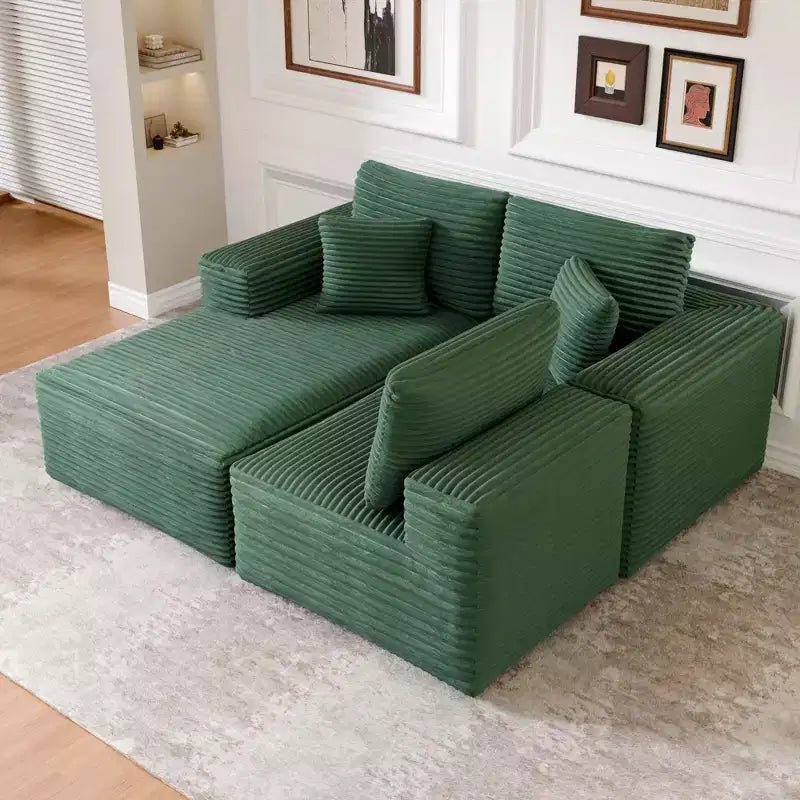Divano componibile con chaise longue a L, divano moderno imbottito Cloud con cuscini decorativi per soggiorno e camera da letto