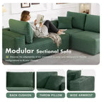 Divano componibile con chaise longue a L, divano moderno imbottito Cloud con cuscini decorativi per soggiorno e camera da letto