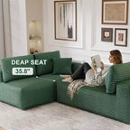 Divano componibile con chaise longue a L, divano moderno imbottito Cloud con cuscini decorativi per soggiorno e camera da letto