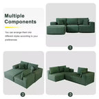 Divano componibile con chaise longue a L, divano moderno imbottito Cloud con cuscini decorativi per soggiorno e camera da letto