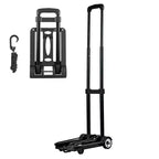 VEVOR Folding Hand Truck, 110 lbs Load Capacity, Collapsible Luggage Cart with 2 Wheels & 1 Elastic Rope, Utility Dolly Platform Cart, Black