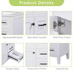 Base per mobile bagno a 30" senza lavello, con cassetti in MDF, telaio solido, colore verde