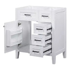 Base per mobile bagno a 30" senza lavello, con cassetti in MDF, telaio solido, colore verde