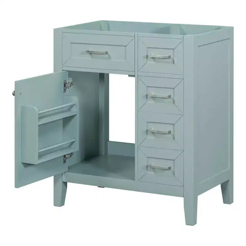 Base per mobile bagno a 30" senza lavello, con cassetti in MDF, telaio solido, colore verde