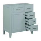 Base per mobile bagno a 30" senza lavello, con cassetti in MDF, telaio solido, colore verde