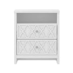 Comodino a 2 cassetti con ripiano aperto in bianco 22.8 L 15.7 P 26.8 A