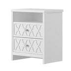 Comodino a 2 cassetti con ripiano aperto in bianco 22.8 L 15.7 P 26.8 A