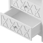 Comodino a 2 cassetti con ripiano aperto in bianco 22.8 L 15.7 P 26.8 A