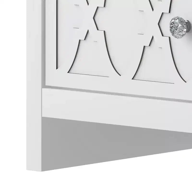 Comodino a 2 cassetti con ripiano aperto in bianco 22.8 L 15.7 P 26.8 A