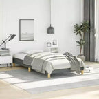 Bed Frame Dark Grey Polyester, Plywood, Engineered Wood Twin XL
