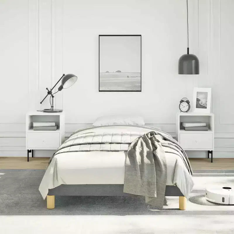 Struttura letto Grigio Scuro Poliestere, Compensato, Legno Ingegnerizzato Twin XL