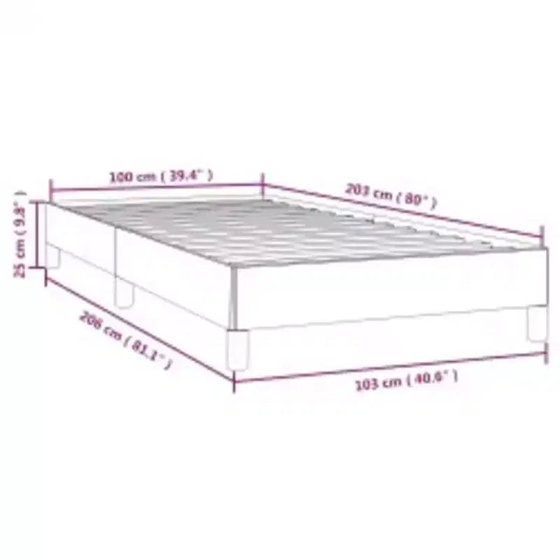 Struttura letto Grigio Scuro Poliestere, Compensato, Legno Ingegnerizzato Twin XL