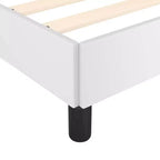 Struttura letto con testiera in similpelle bianca, compensato, legno ingegnerizzato