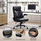 Sedia da ufficio ergonomica per la casa, sedia da scrivania direzionale con schienale alto, poggiapiedi estraibile e sedile ampio, sedia da computer girevole resistente