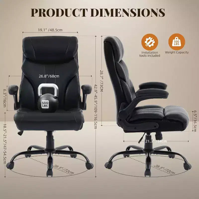 Sedia da ufficio ergonomica per la casa, sedia da scrivania direzionale con schienale alto, poggiapiedi estraibile e sedile ampio, sedia da computer girevole resistente