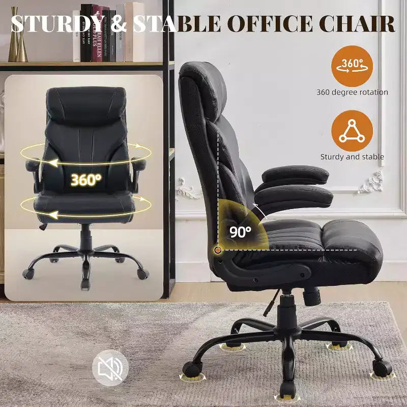 Sedia da ufficio ergonomica per la casa, sedia da scrivania direzionale con schienale alto, poggiapiedi estraibile e sedile ampio, sedia da computer girevole resistente