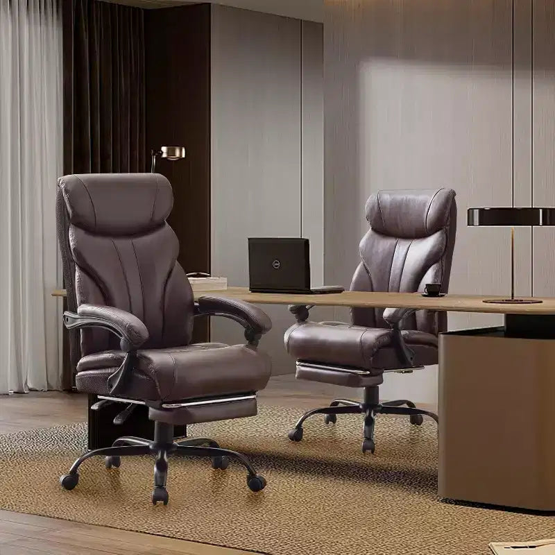 Sedia da ufficio ergonomica per la casa, sedia da scrivania direzionale con schienale alto, poggiapiedi estraibile e sedile ampio, sedia da computer girevole resistente