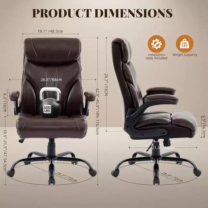 Sedia da ufficio ergonomica per la casa, sedia da scrivania direzionale con schienale alto, poggiapiedi estraibile e sedile ampio, sedia da computer girevole resistente